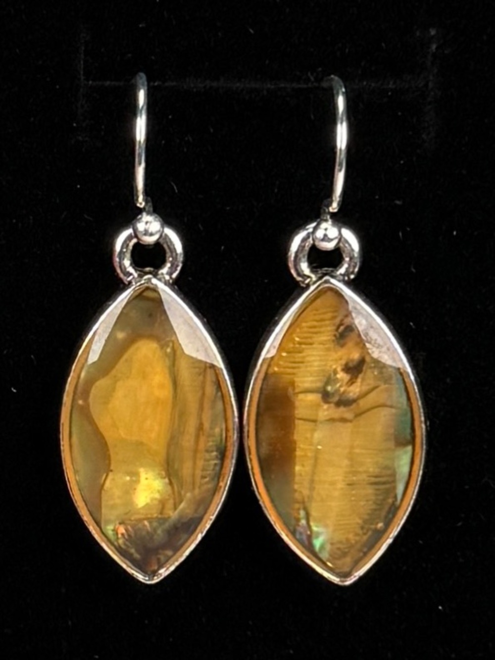 Vintage Silvertone And Greed Swirl Pierced Earrings